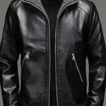 Herren™ Lederjacke mit Fleece-Futter