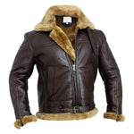 Herren™ Lederjacke mit Fellfutter