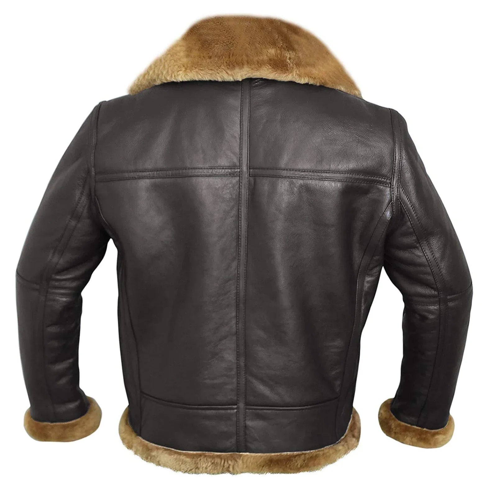 Herren™ Lederjacke mit Fellfutter