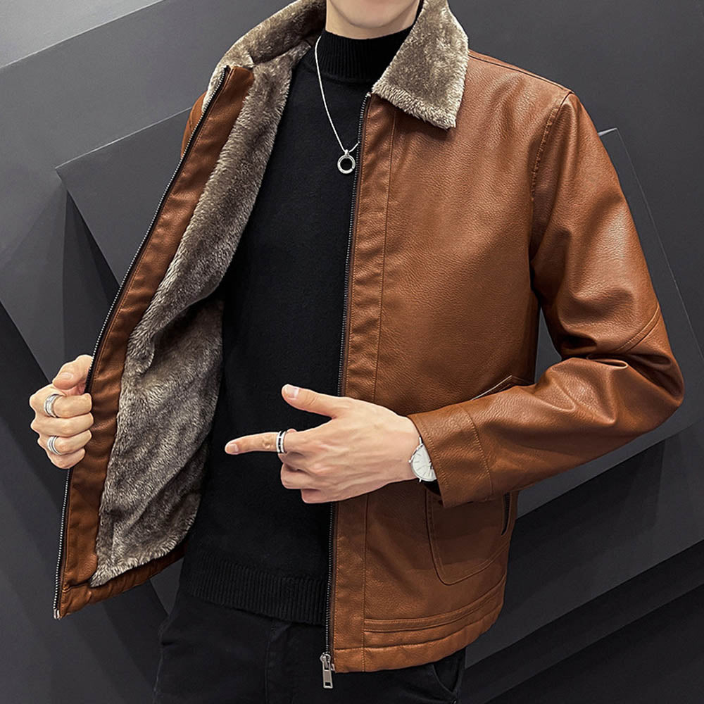 Herren™ Lederjacke mit Warmem Futter