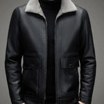 Herren™ Lederjacke mit Fleece-Futter