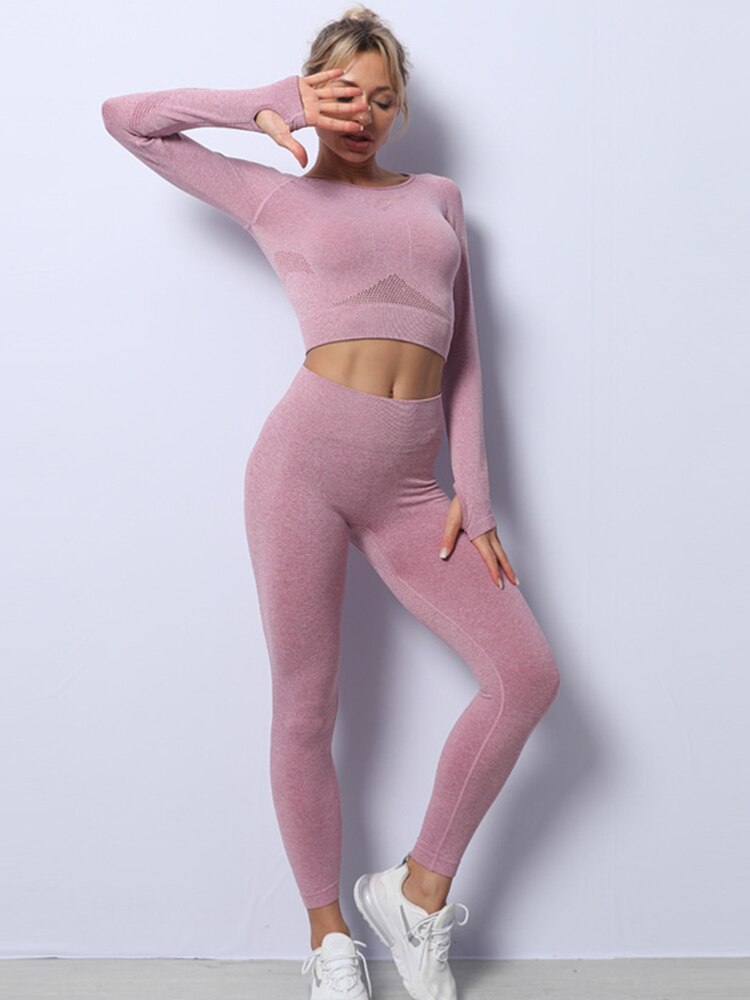 Nahtloses™ Activewear-Set | Crop-Top & Leggings | Dehnbar und Atmungsaktiv